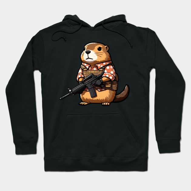 Tactical Groundhog Hoodie by Rawlifegraphic